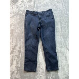 Old Navy The Flirt Straight Crop Jeans Womens Sz 2 Reg Dark Blue Stretch Denim